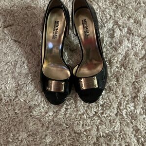 Michael Kors Black Peep Toe Heels